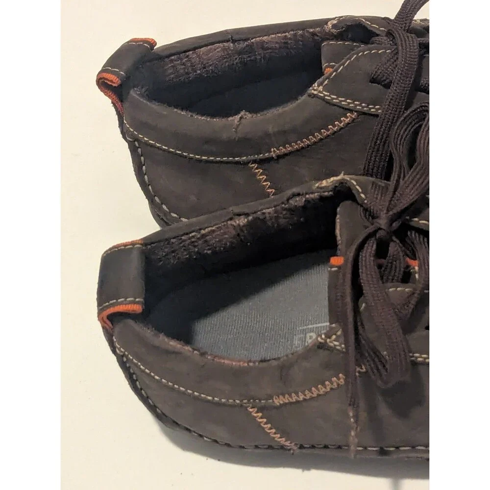 Muk Luks Mens Size 9 Brown Cow‎ Leather Suede Walking Lace Up Moc Style Shoes